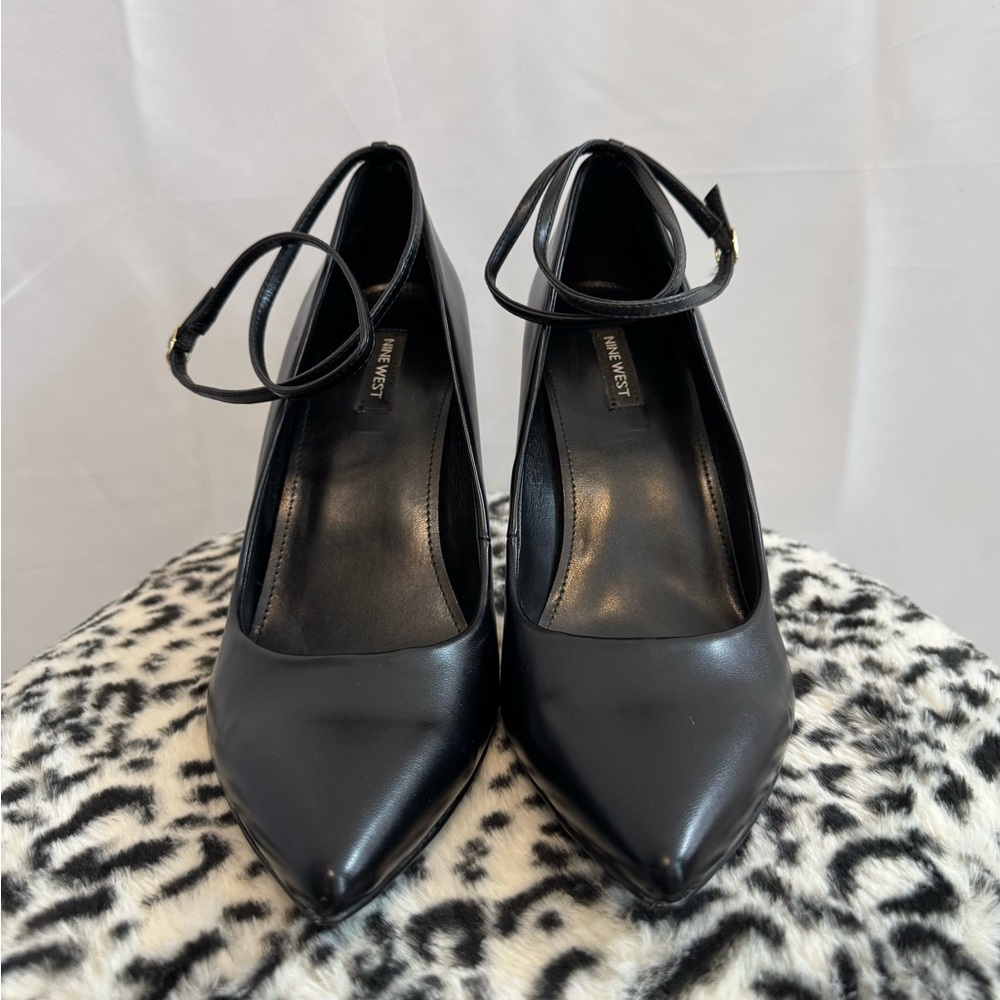 Nine West Black Ankle Strap Heels